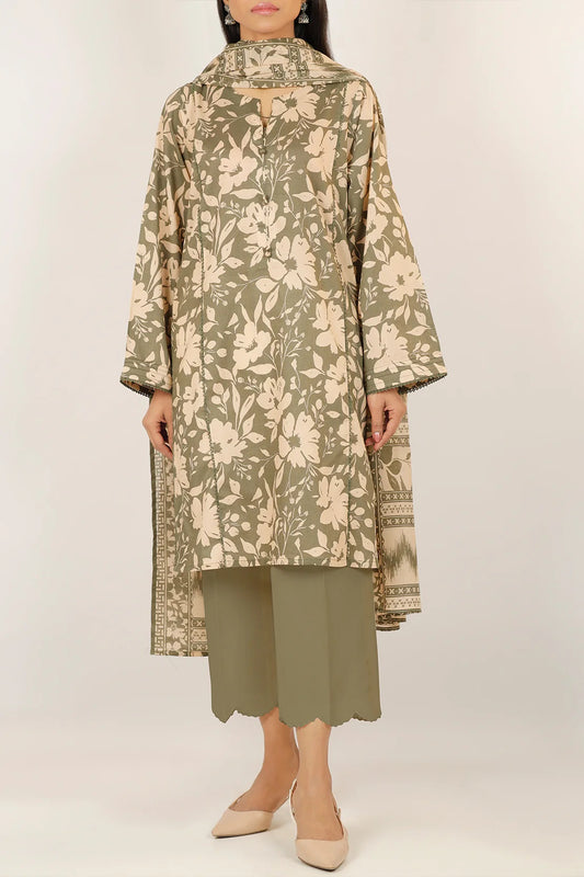 Saya Digital Printed Lawn 3 piece Unstitched Dress - U01-25033-01B