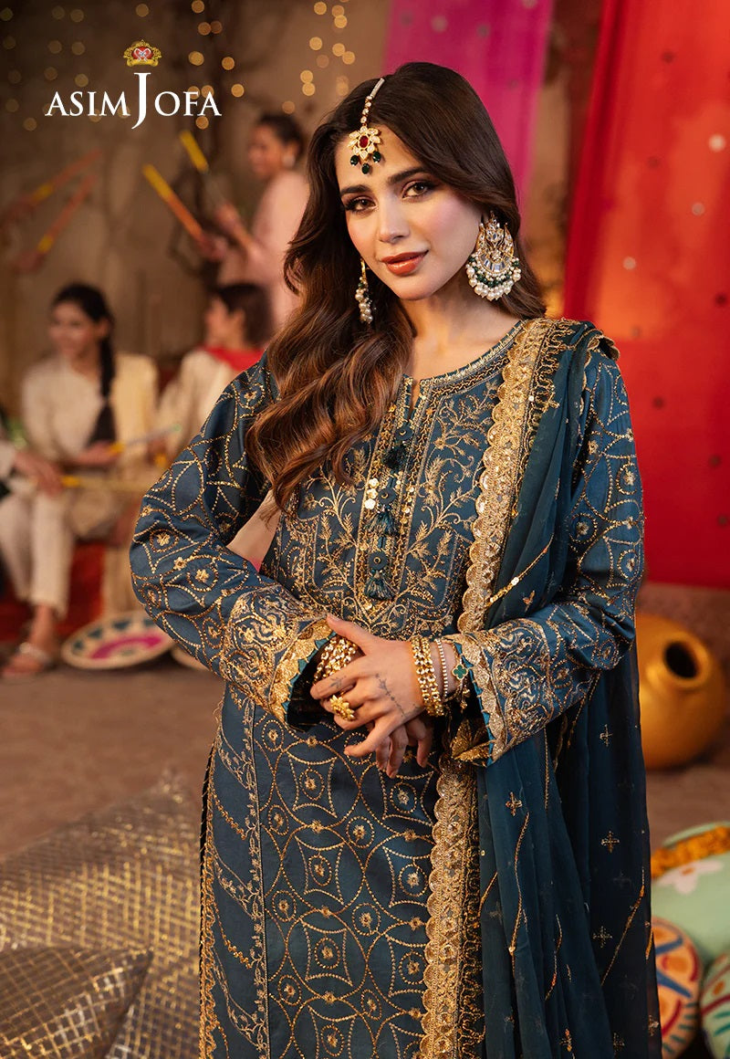 Chamak Damak by Asim Jofa Embroidered Suits Unstitched 3 Piece AJCD-01 - Festive Collection