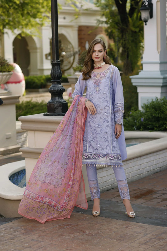 Noor By Saadia Asad Embroidered Lawn Suits Unstitched 3 Piece D02 - Iris