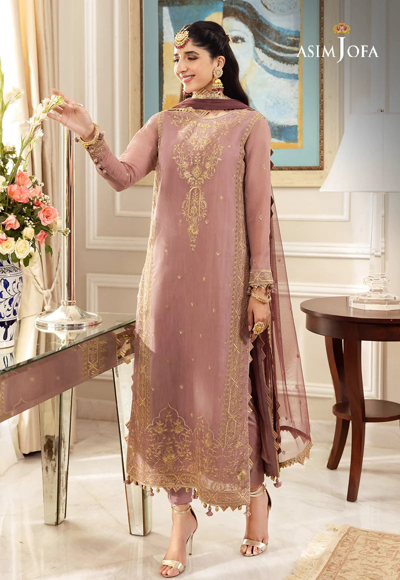 Asim Jofa Zari Sitara Embroidered Chanderi Cotton Unstitched 2 Piece Dress - AJZS 20