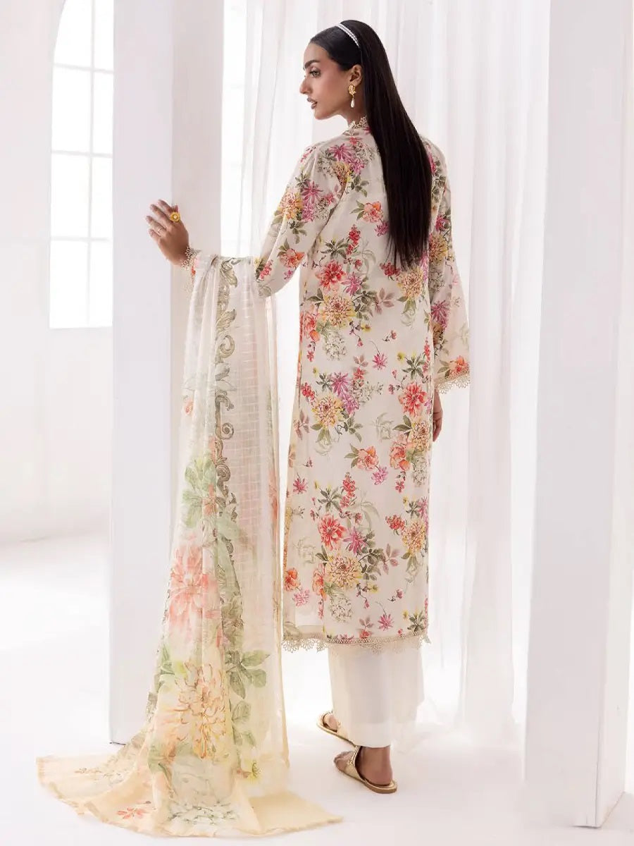 Printkari by NUR Embroidered Lawn 3 Piece Unstitch Dress - PN 20
