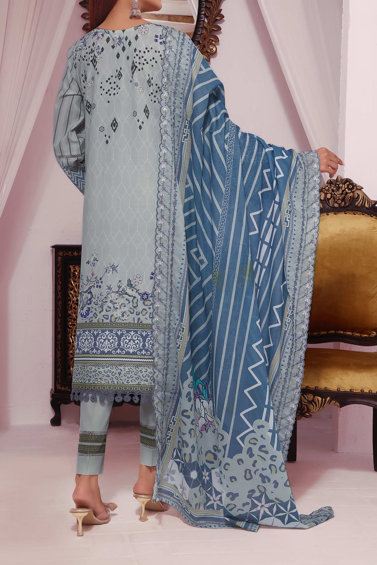 Misri by VS Textile Embroidered Lawn 3pc Unstitched Dress - D212