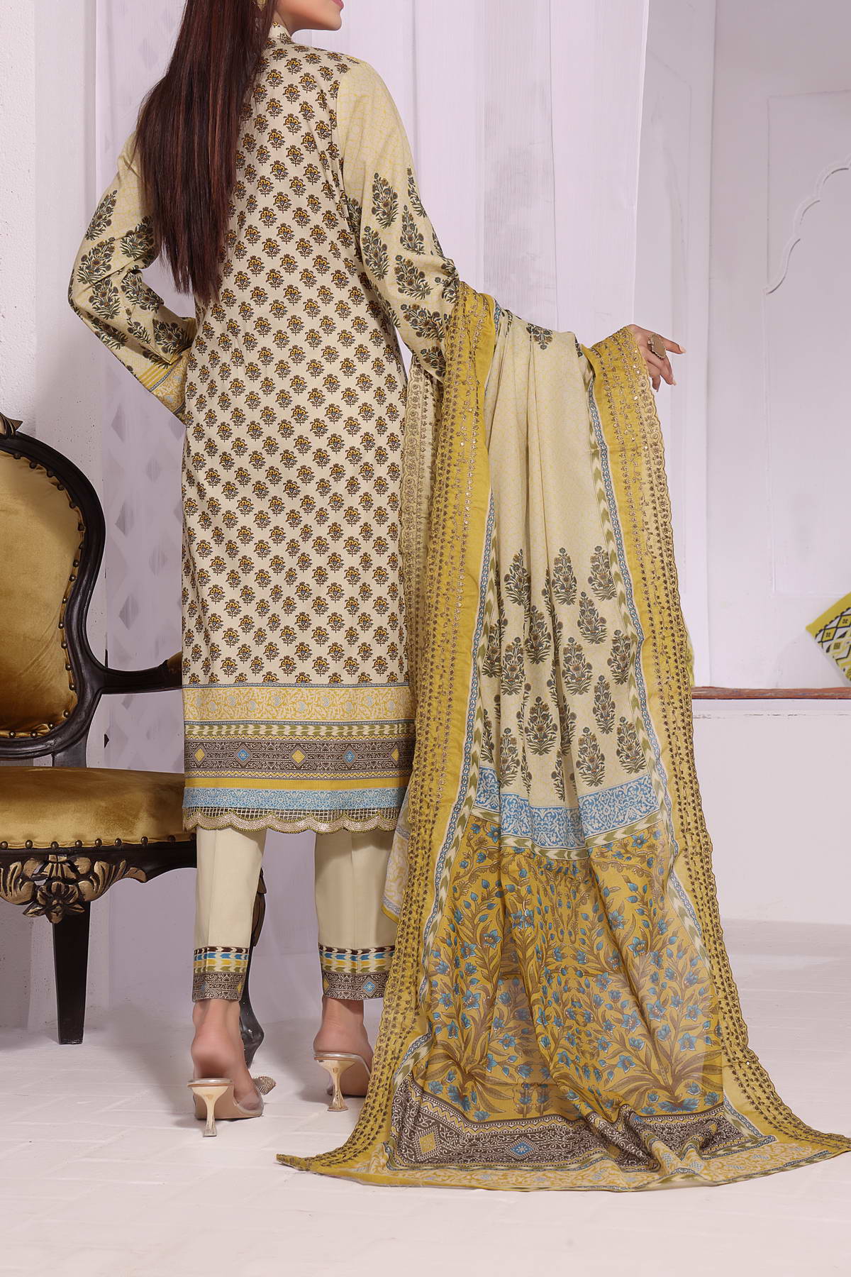 Misri by VS Textile Embroidered Lawn 3pc Unstitched Dress - D214
