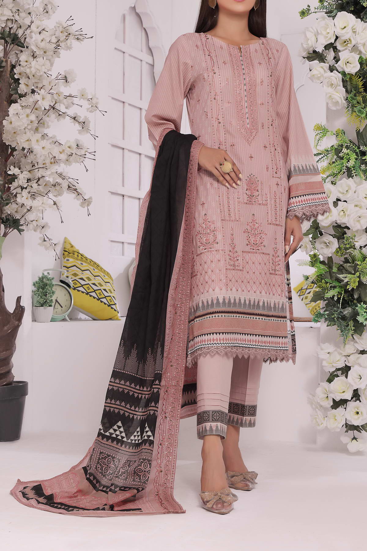 Misri by VS Textile Embroidered Lawn 3pc Unstitched Dress - D216