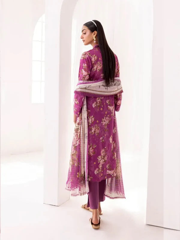 Printkari by NUR Embroidered Lawn 3 Piece Unstitch Dress - PN 21