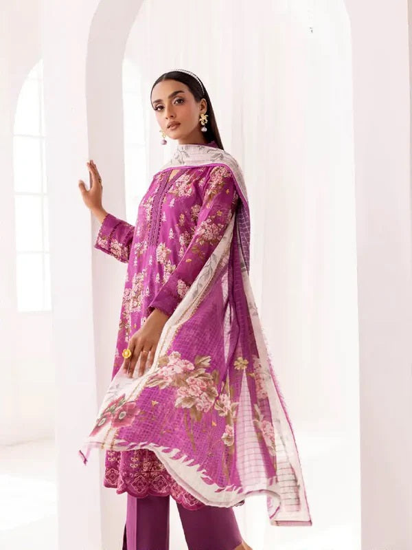 Printkari by NUR Embroidered Lawn 3 Piece Unstitch Dress - PN 21