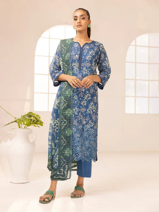 Printkari by NUR Embroidered Lawn 3 Piece Unstitch Dress - PN 22