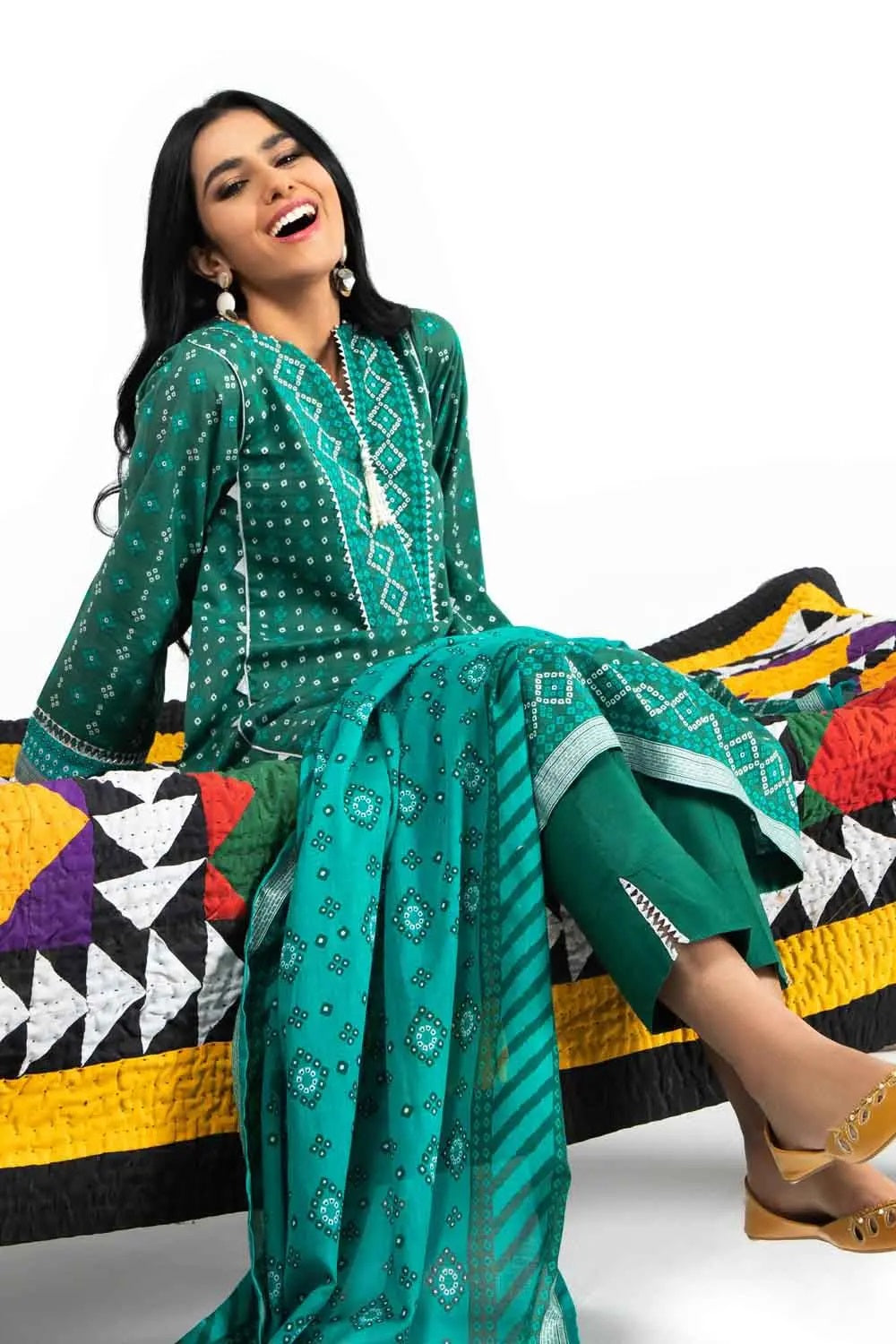 Gul Ahmed Digital Printed Chunri Lawn Unstitched 3 Piece Suit CL-22051A