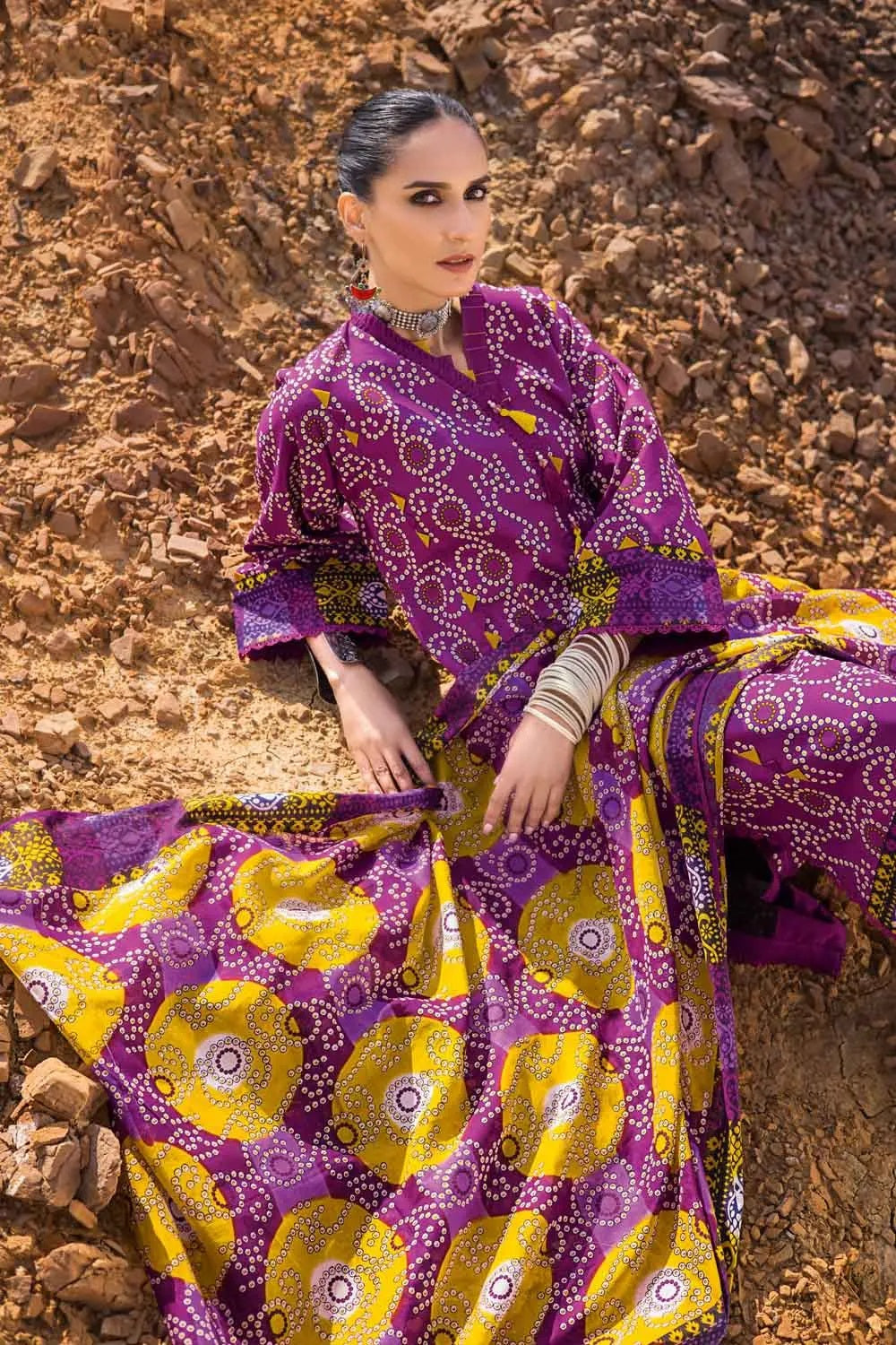 Gul Ahmed Digital Printed Chunri Lawn Unstitched 3 Piece Suit CL-22058A