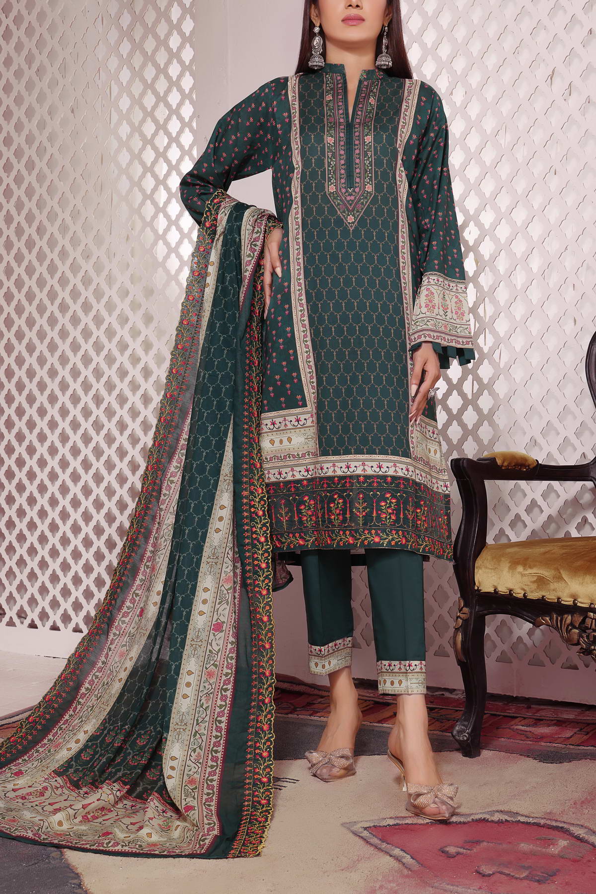 Misri by VS Textile Embroidered Lawn 3pc Unstitched Dress - D223