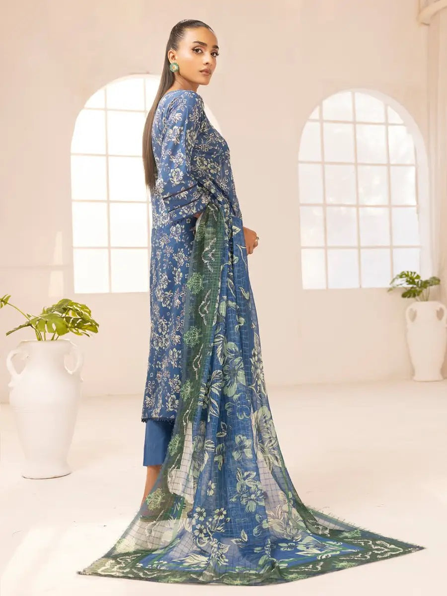 Printkari by NUR Embroidered Lawn 3 Piece Unstitch Dress - PN 22