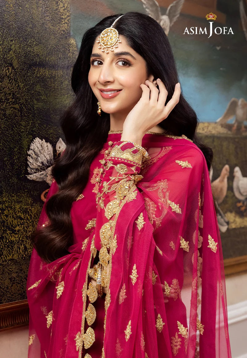 Asim Jofa Zari Sitara Embroidered Chiffon Georgette Unstitched 3 Piece Dress - AJZS 22
