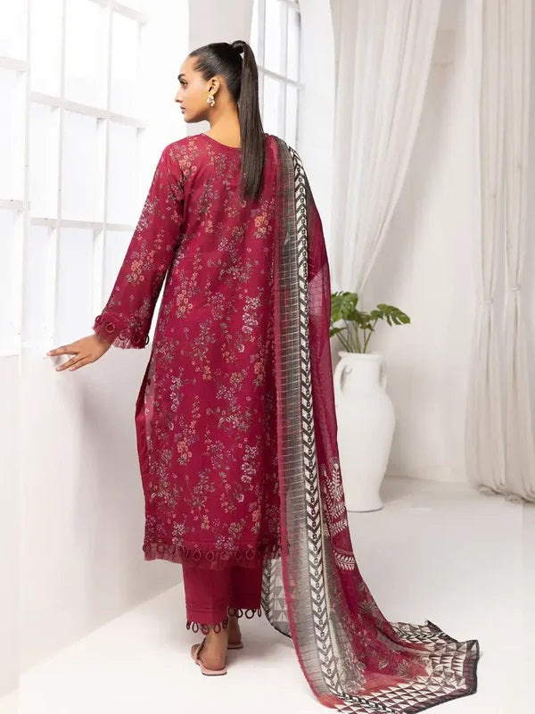 Printkari by NUR Embroidered Lawn 3 Piece Unstitch Dress - PN 23