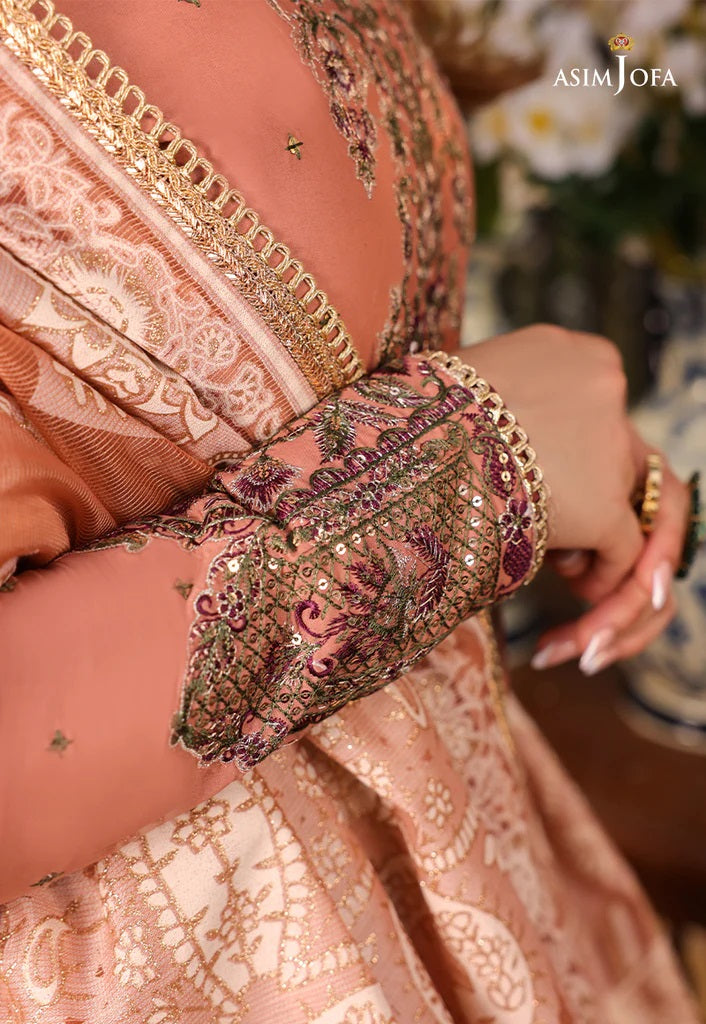 Zarq Barq By Asim Jofa Embroidered Suits Unstitched 3 Piece AJZB-23 - Eid Collection