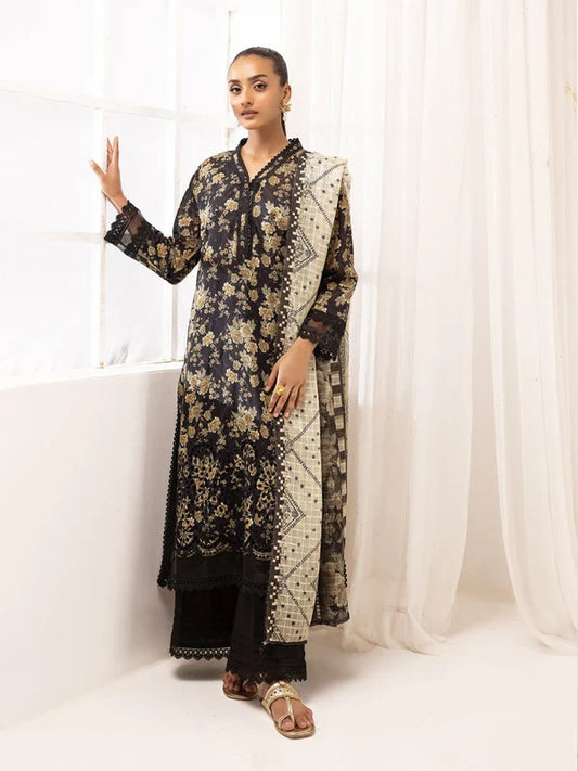 Printkari by NUR Embroidered Lawn 3 Piece Unstitch Dress - PN 24