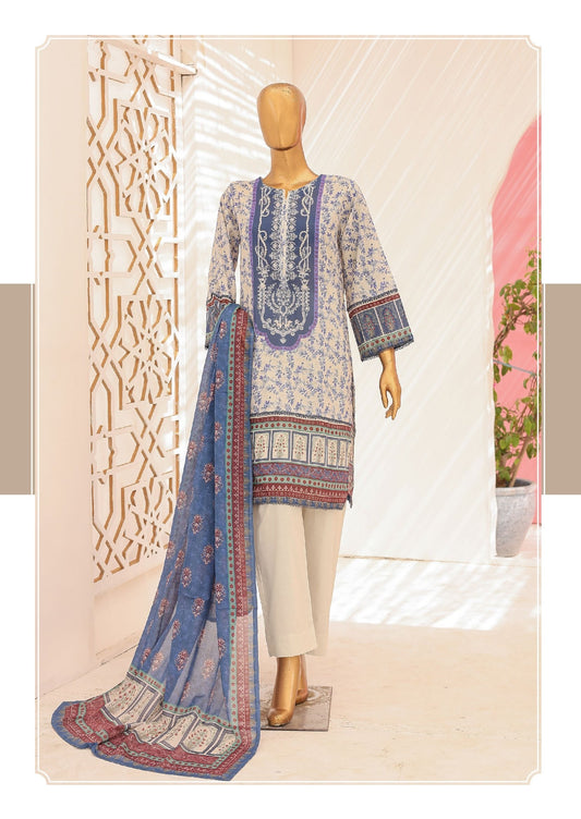 Riwayat Digital Printed Lawn 3piece Unstitched Dress - 24764