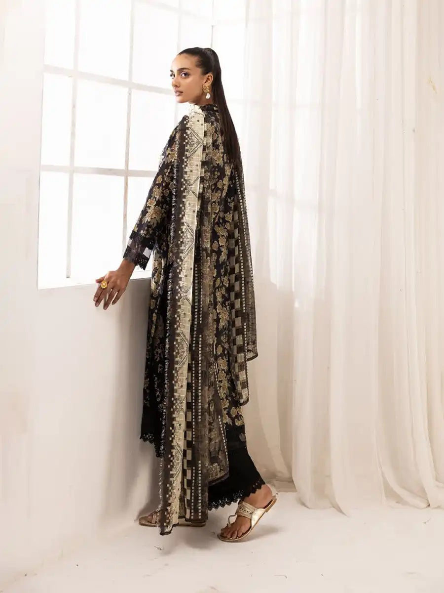 Printkari by NUR Embroidered Lawn 3 Piece Unstitch Dress - PN 24