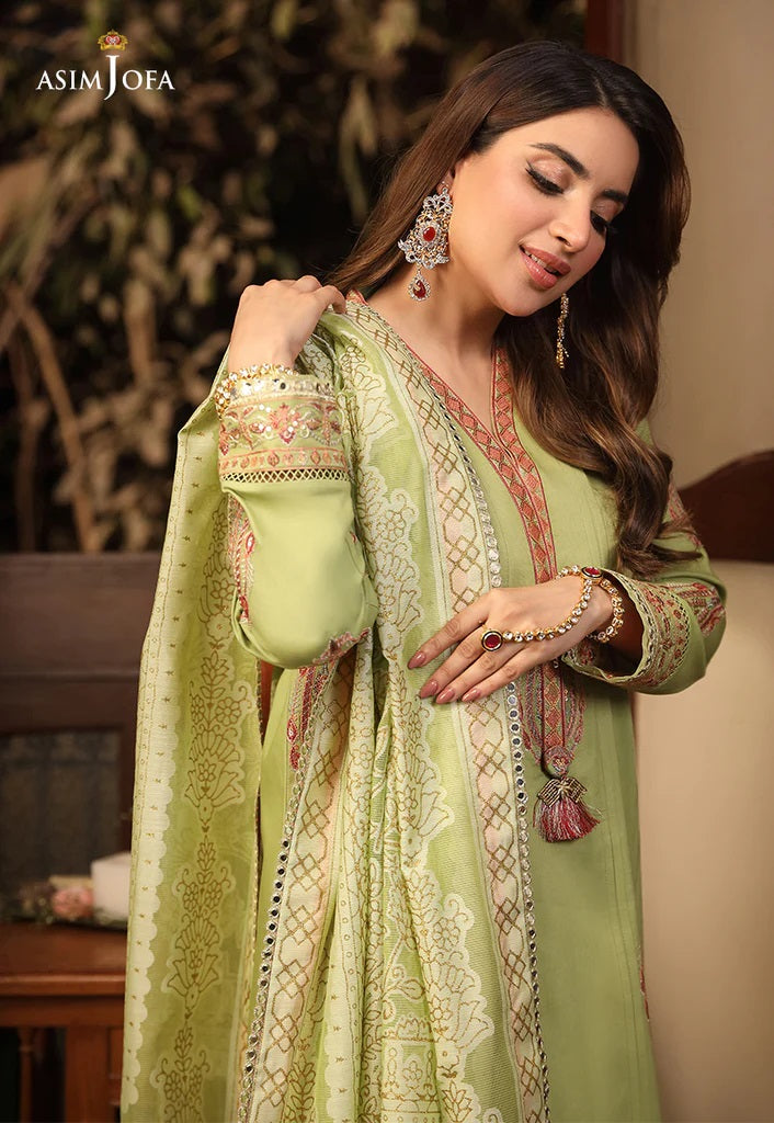 Zarq Barq By Asim Jofa Embroidered Suits Unstitched 3 Piece AJZB-24 - Eid Collection
