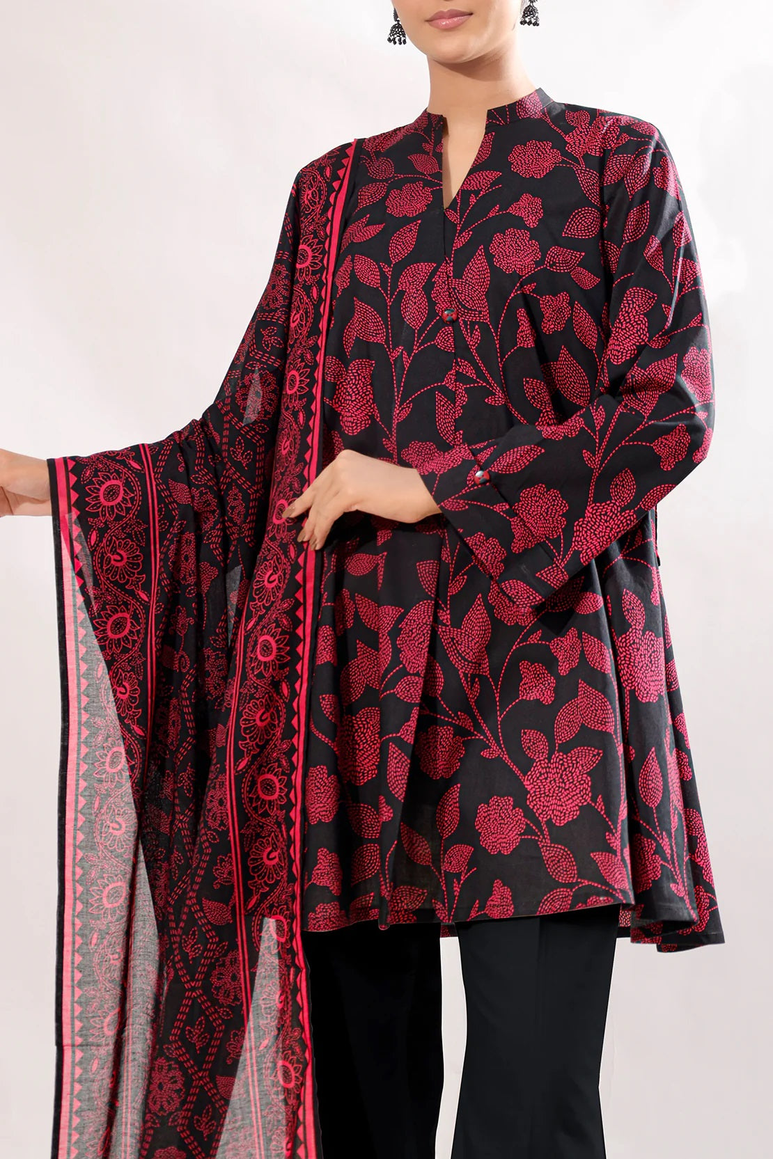 Saya Digital Printed Lawn 2 piece Unstitched Dress - U06-25065-1B