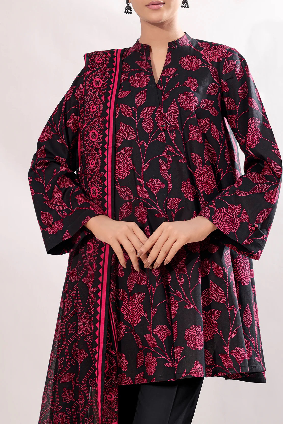 Saya Digital Printed Lawn 2 piece Unstitched Dress - U06-25065-1B