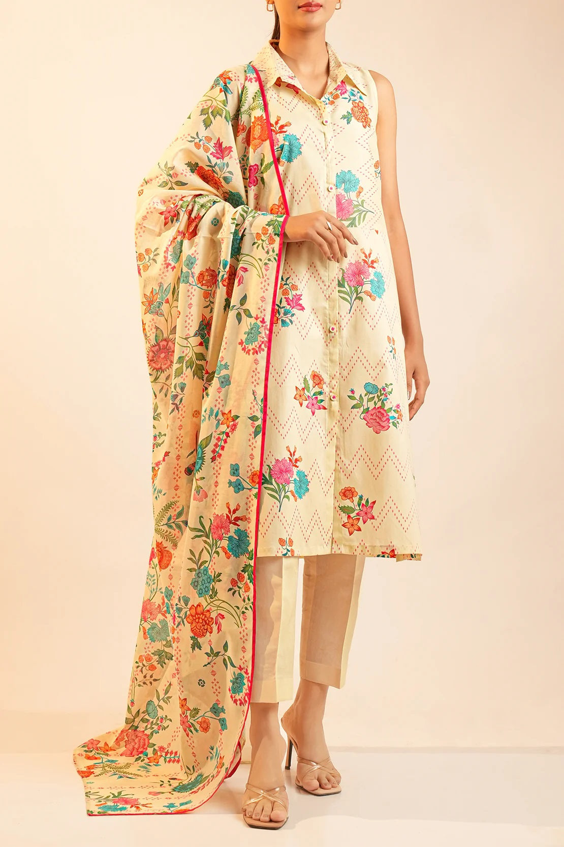 Saya Digital Printed Lawn 2 piece Unstitched Dress - U06-25065-6A