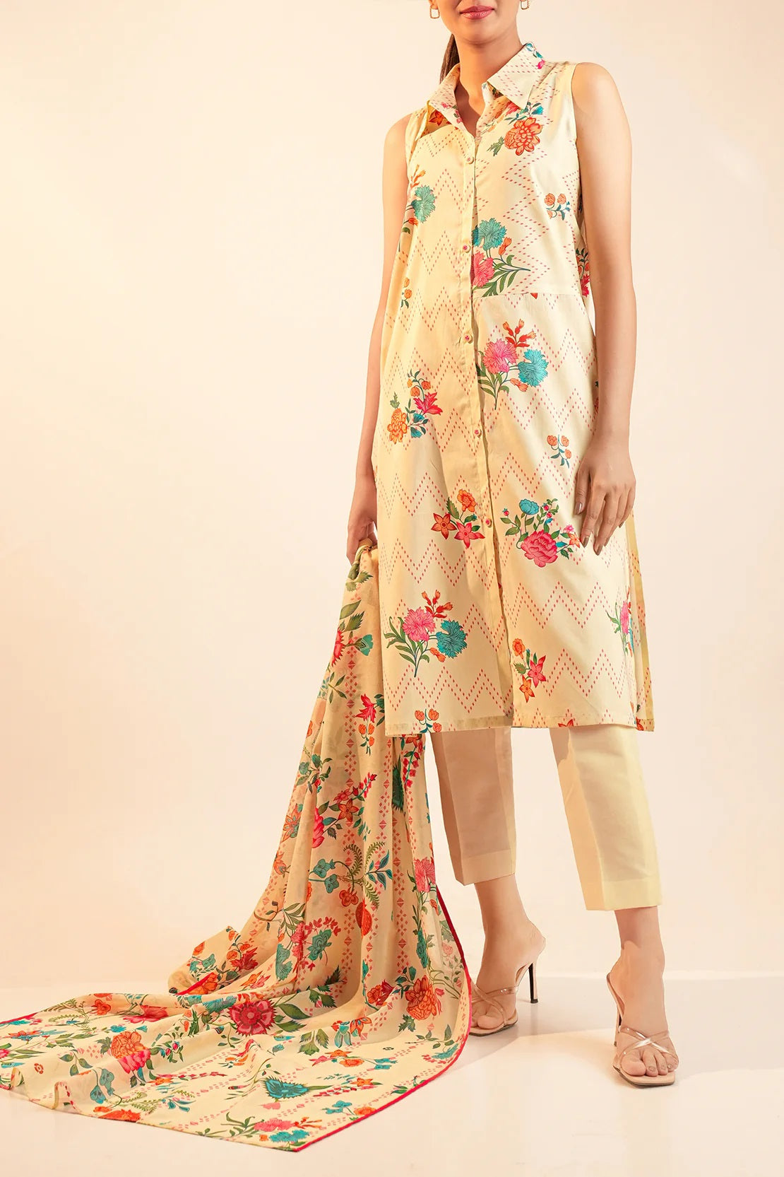 Saya Digital Printed Lawn 2 piece Unstitched Dress - U06-25065-6A