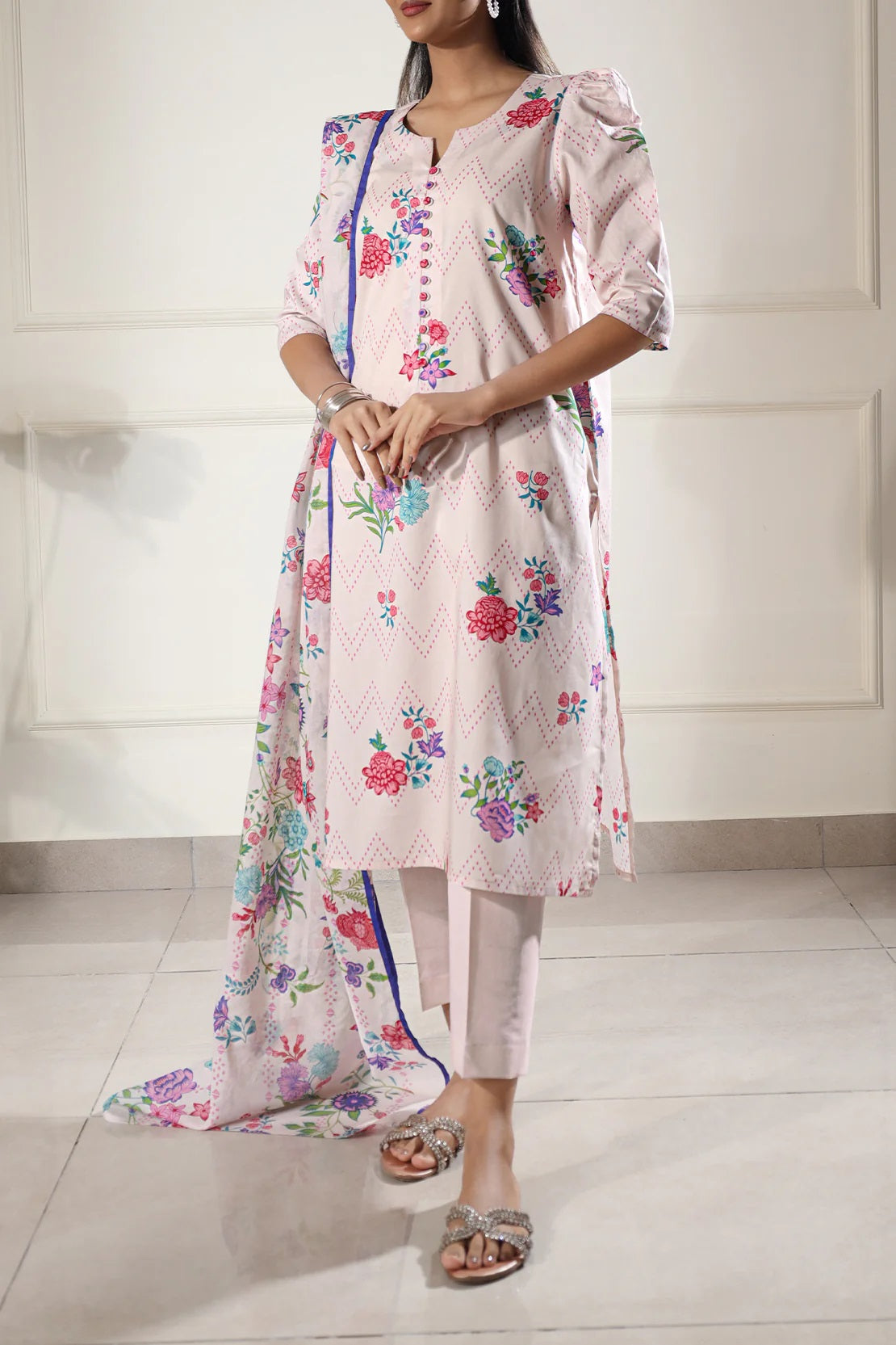 Saya Digital Printed Lawn 2 piece Unstitched Dress - U06-25065-6B