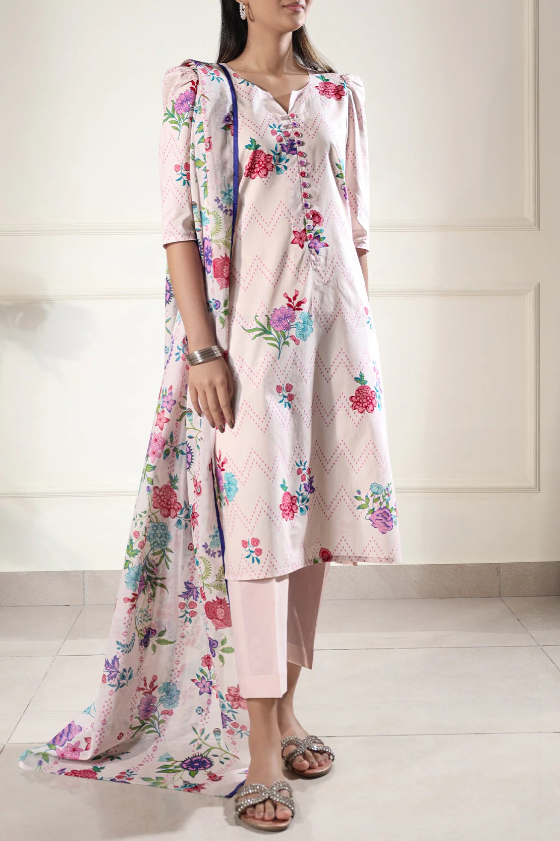 Saya Digital Printed Lawn 2 piece Unstitched Dress - U06-25065-6B