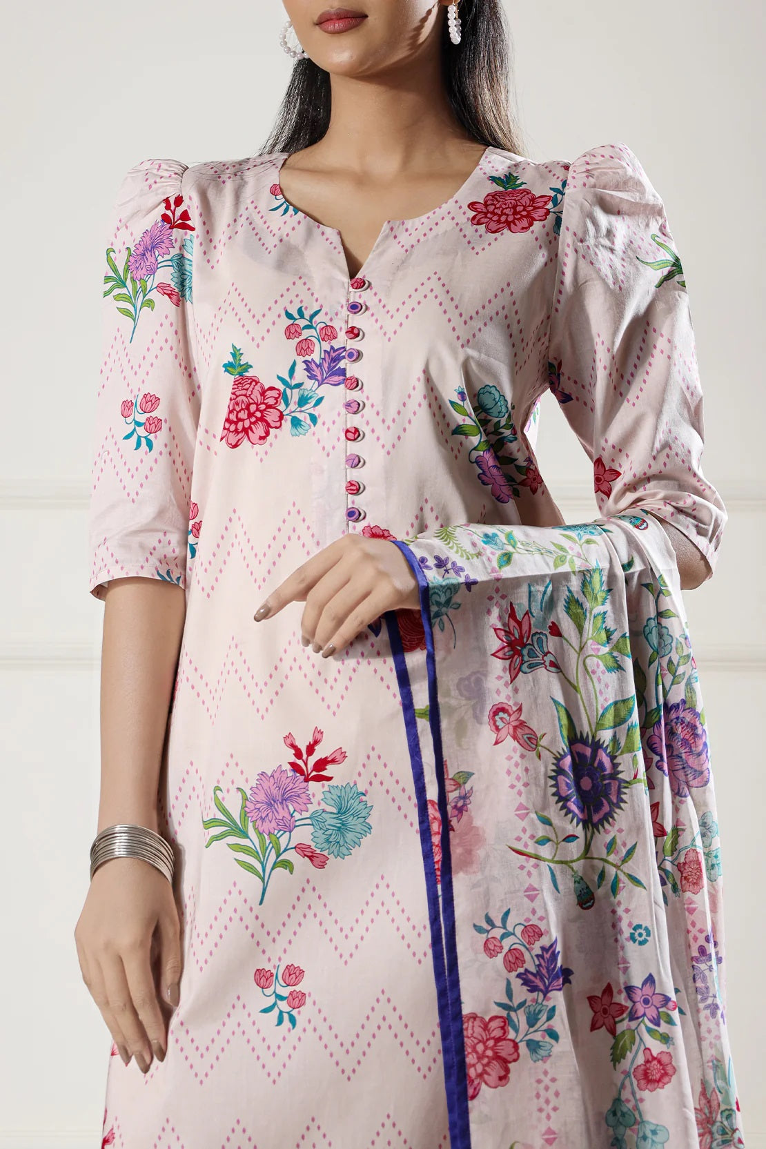 Saya Digital Printed Lawn 2 piece Unstitched Dress - U06-25065-6B
