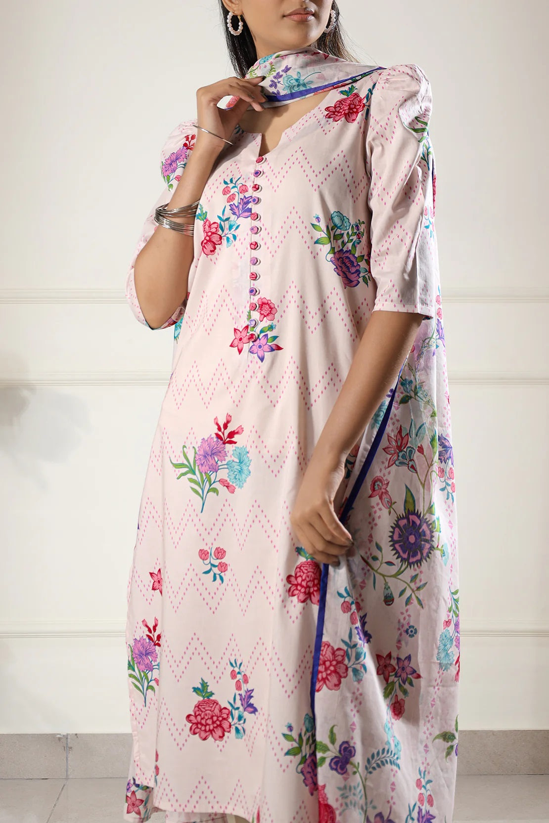 Saya Digital Printed Lawn 2 piece Unstitched Dress - U06-25065-6B