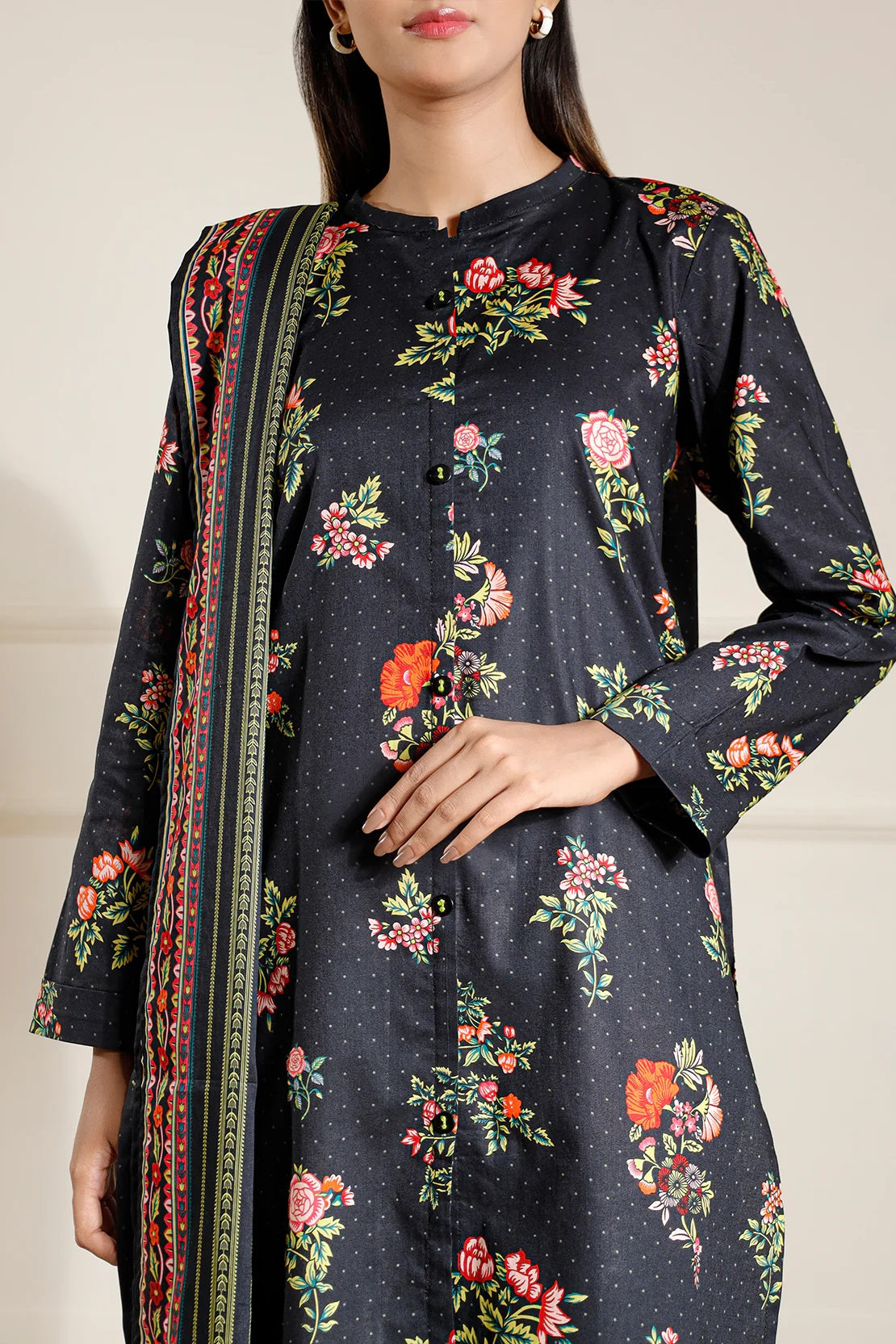 Saya Digital Printed Lawn 2 piece Unstitched Dress - U06-25065-10A