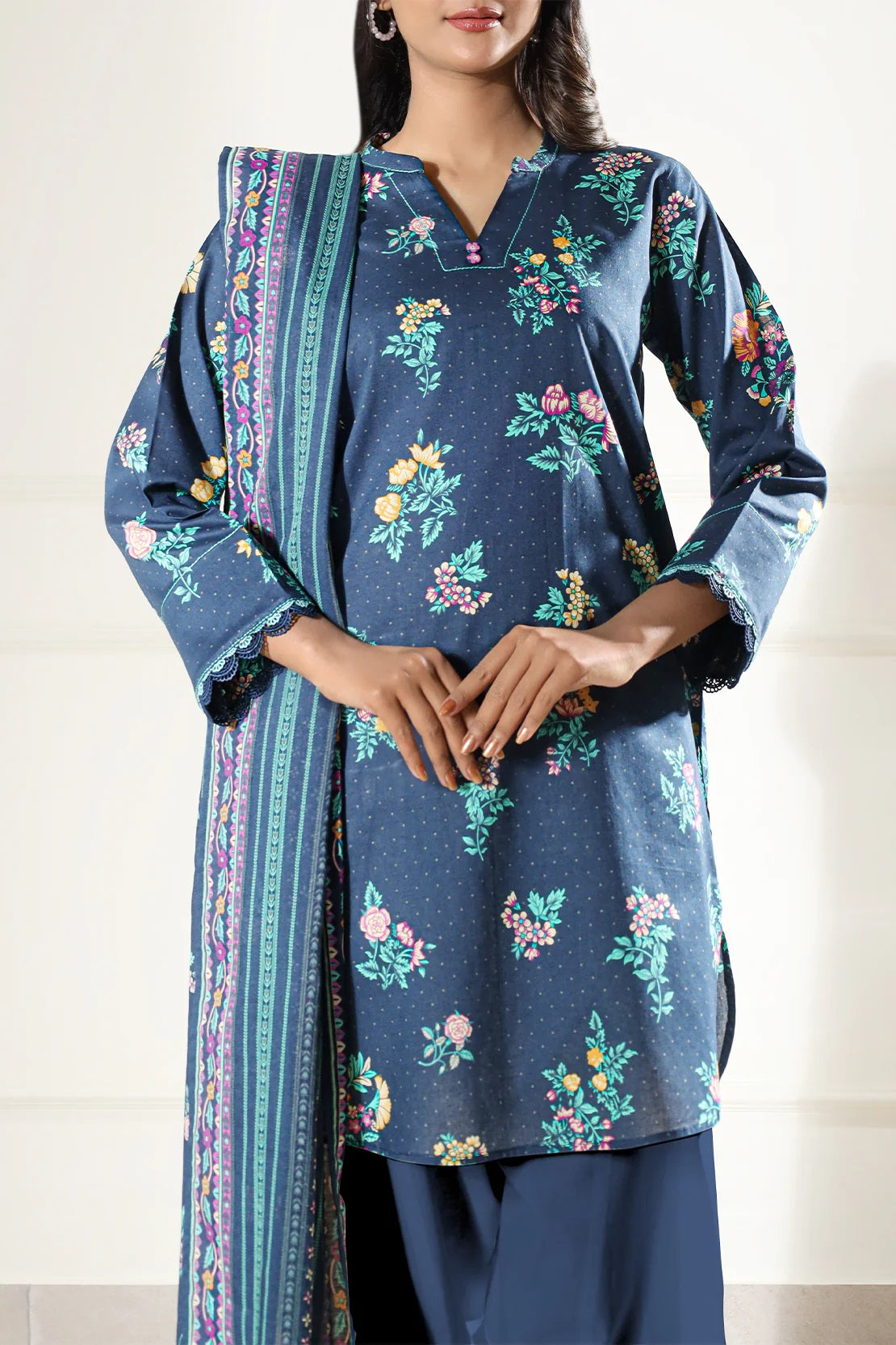 Saya Digital Printed Lawn 2 piece Unstitched Dress - U06-25065-10B