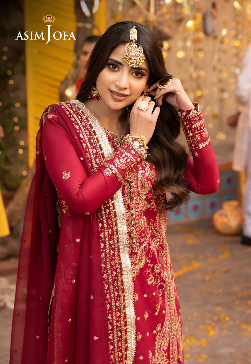 Chamak Damak by Asim Jofa Embroidered Suits Unstitched 3 Piece AJCD-25 - Festive Collection