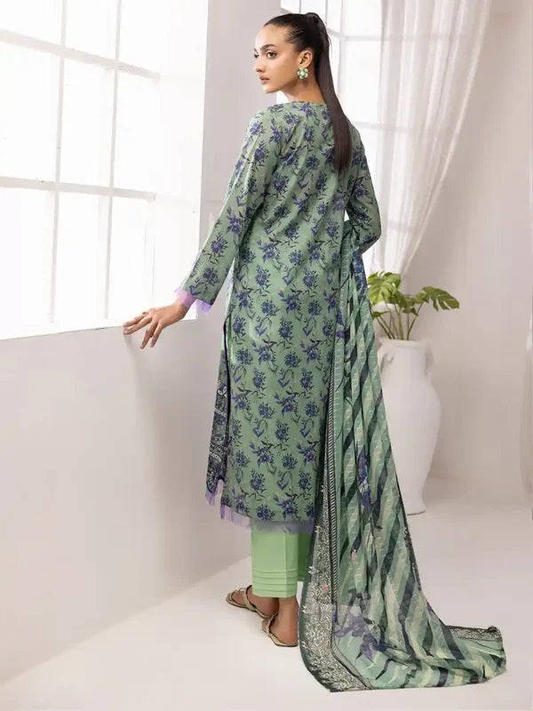 Printkari by NUR Embroidered Lawn 3 Piece Unstitch Dress - PN 26