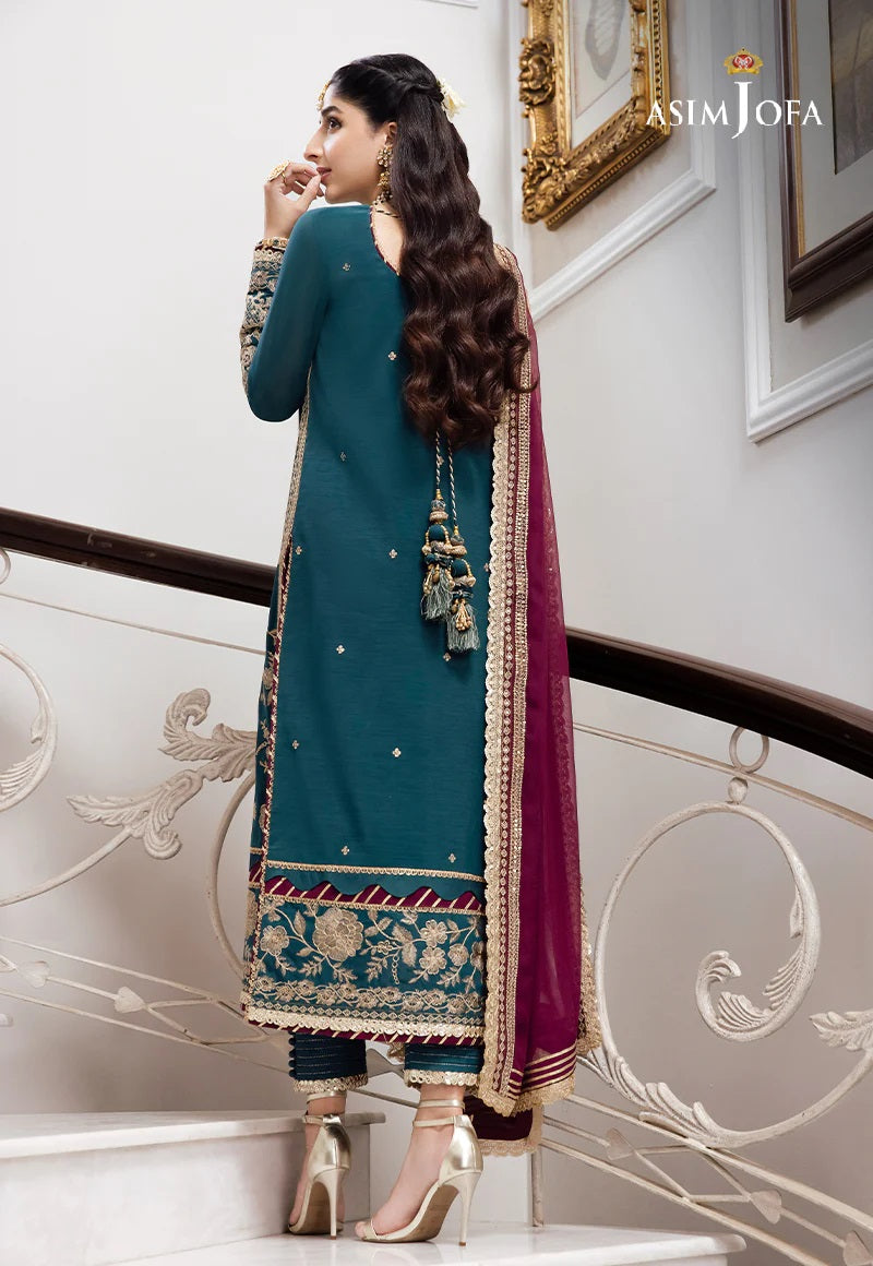 Asim Jofa Zari Sitara Embroidered Chanderi Cotton Unstitched 2 Piece Dress - AJZS 27
