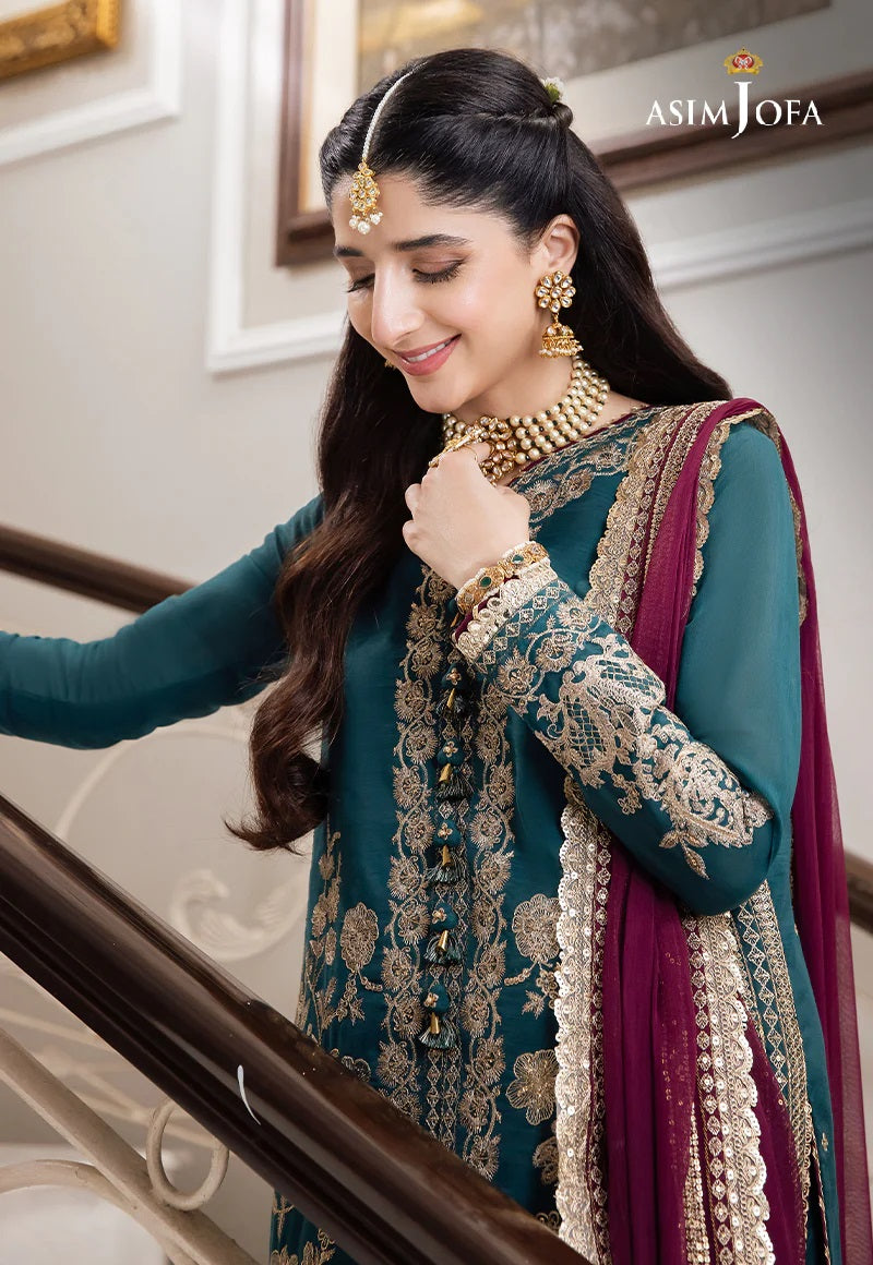 Asim Jofa Zari Sitara Embroidered Chanderi Cotton Unstitched 2 Piece Dress - AJZS 27