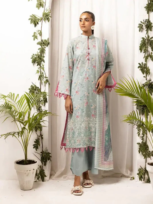 Printkari by NUR Embroidered Lawn 3 Piece Unstitch Dress - PN 28