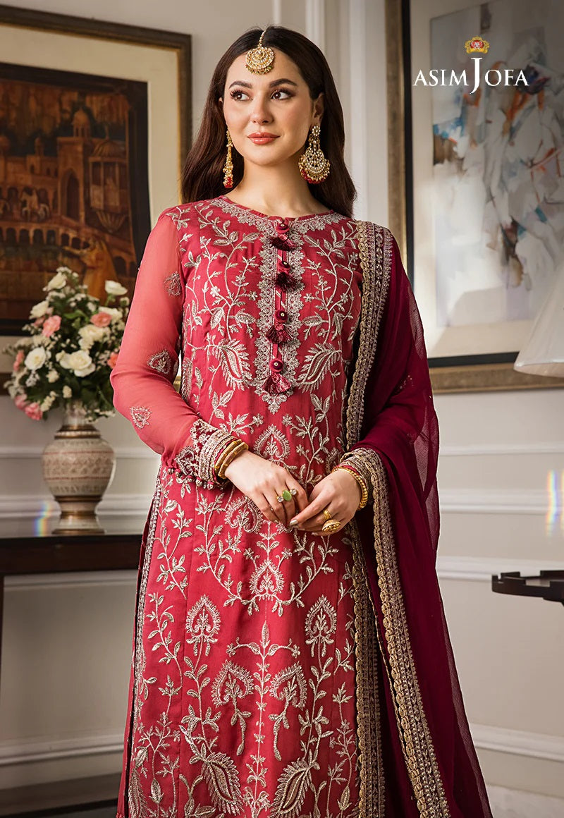Asim Jofa Zari Sitara Embroidered Chiffon Unstitched 2 Piece Dress - AJZS 28