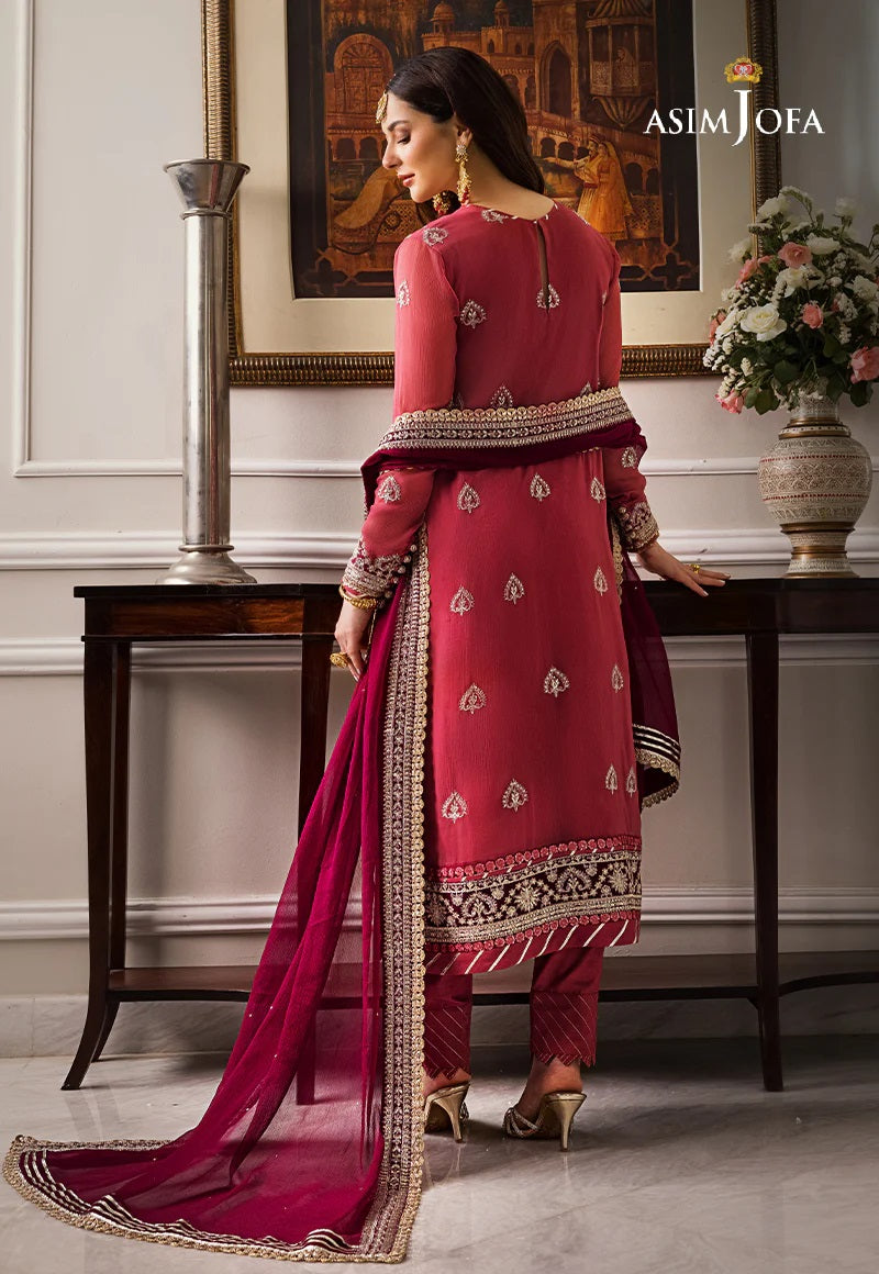 Asim Jofa Zari Sitara Embroidered Chiffon Unstitched 2 Piece Dress - AJZS 28