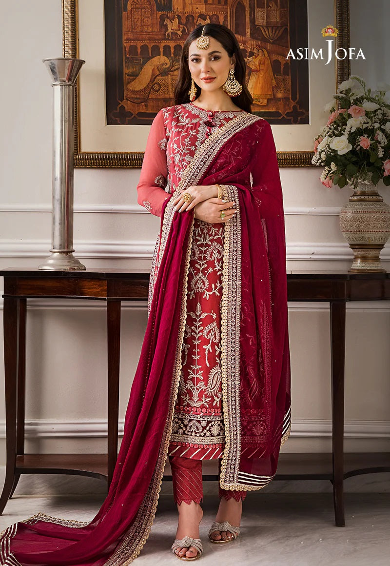 Asim Jofa Zari Sitara Embroidered Chiffon Unstitched 2 Piece Dress - AJZS 28