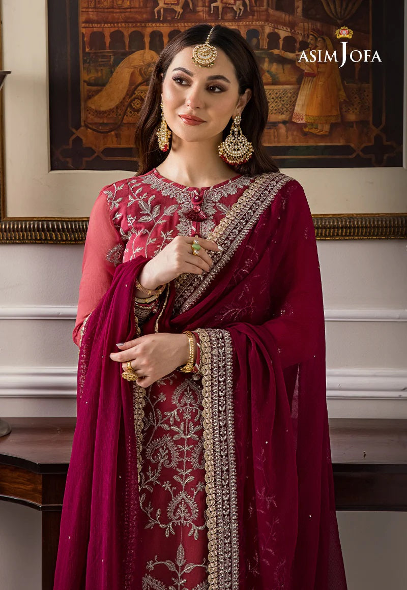 Asim Jofa Zari Sitara Embroidered Chiffon Unstitched 2 Piece Dress - AJZS 28