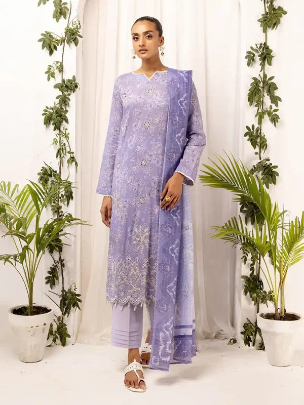Printkari by NUR Embroidered Lawn 3 Piece Unstitch Dress - PN 29