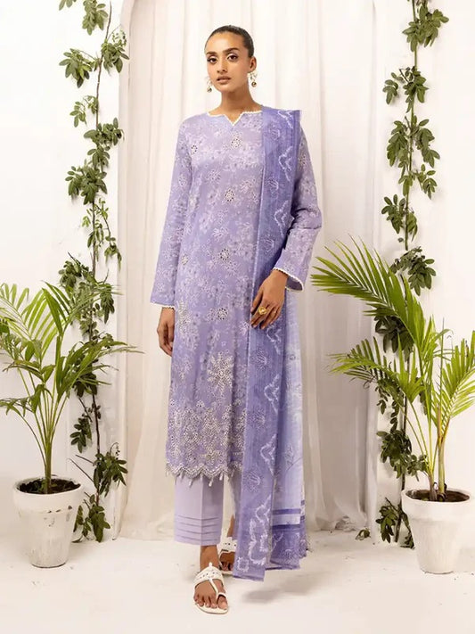 Printkari by NUR Embroidered Lawn 3 Piece Unstitch Dress - PN 29