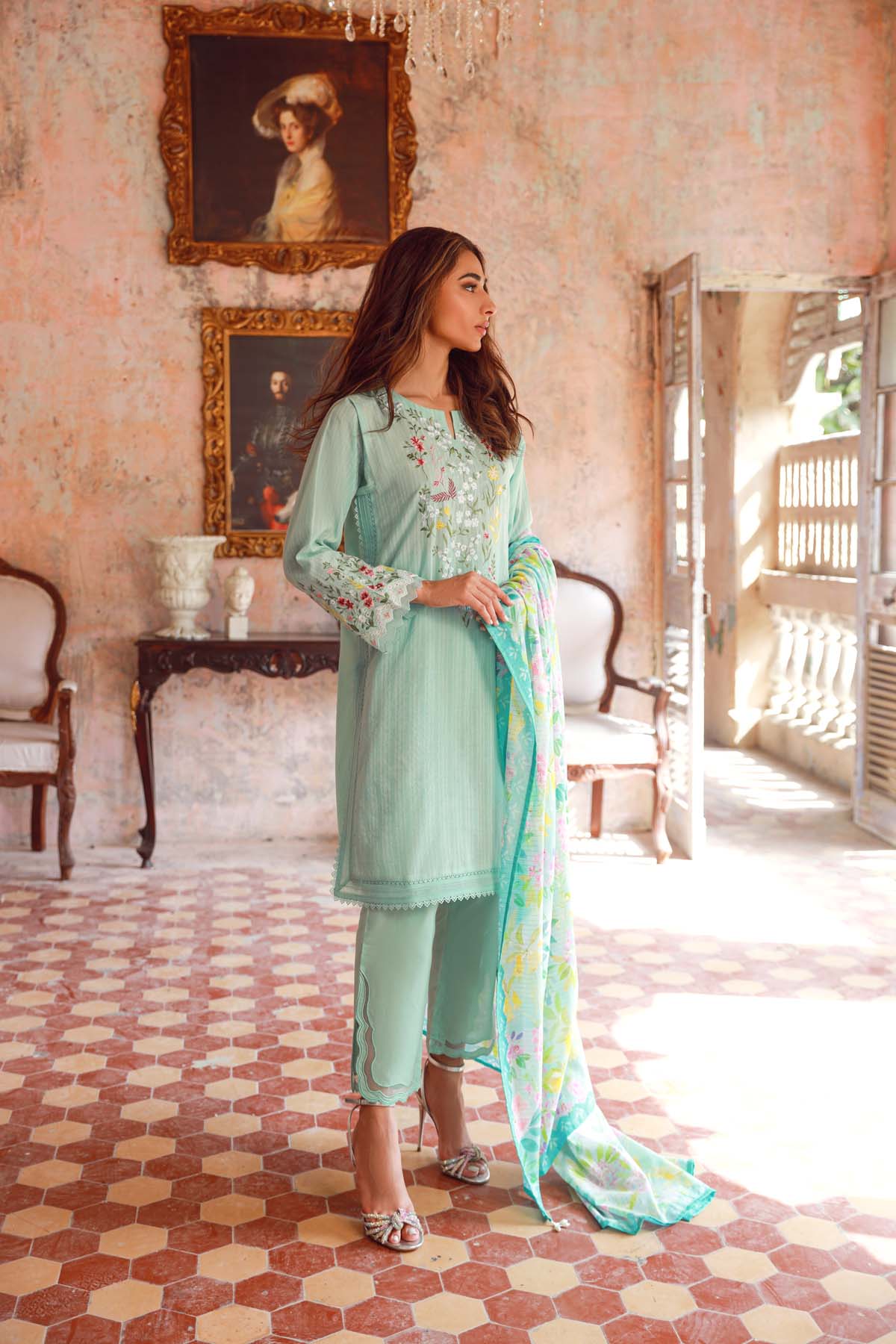 Sahar Embroidered Lawn Suits Unstitched 3 Piece SHR23EE SSL-V3-29 - Eid Collection