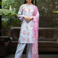 Mishaal by Gulljee Embroidered Lawn 3 piece Unstitched Dress - GJM11 - A02 - Summer Collection
