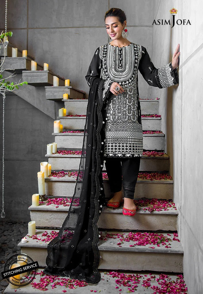 Asim Jofa Embroidered Lawn Suits Unstitched 3 Piece AJCK-02 - Eid Collection