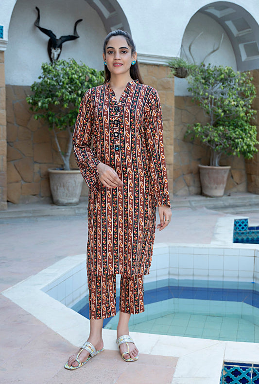 Identic Separates By Regalia Textiles Printed Linen Suits Unstitched 2 Piece RTPL-D-02 - Winter Collection