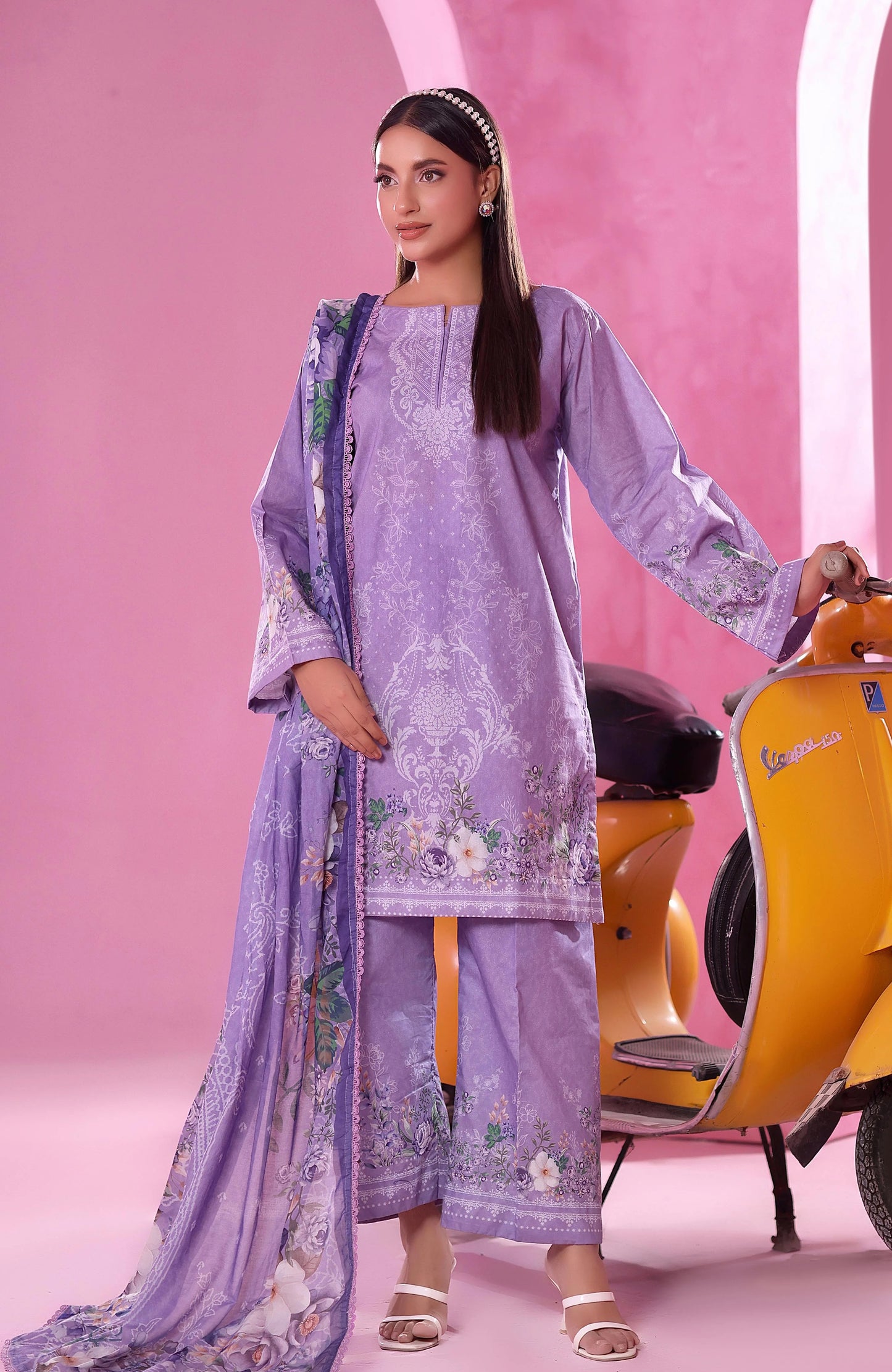 Coco Cords by Alzohaib Printed Cambric 3pc Dress Unstitched - CCC2-2502