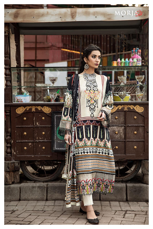 Morja by Gull Jee Embroidered Lawn Unstitched 3 Piece Dress - MJ2102A2