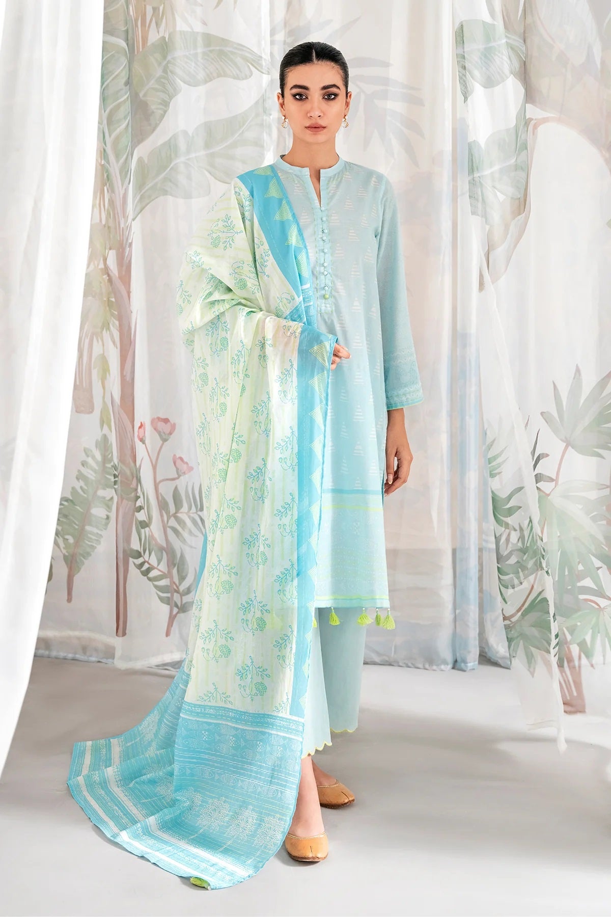 Sahar Digital Printed Lawn 3 piece Unstitched Suit - SSL-V3-23-02